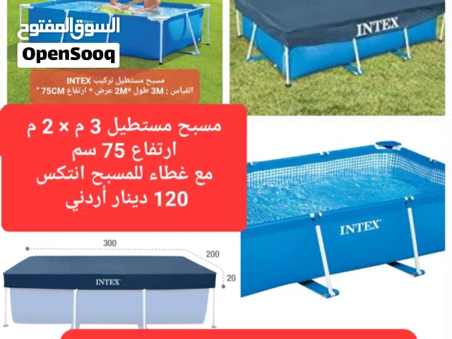 حسومات على حمامات السباحة مسبح اطفال+ غطاء للمسبح حجم كبير مستطيل 3 متر تركيب حوض سباحة بإطار معدني