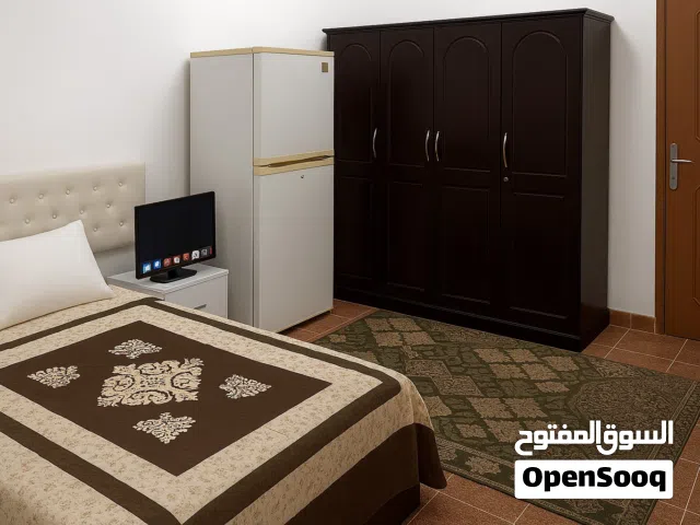 Azaiba Furnished 1bhk for rent العذيبة متاح 15/6/2026غرفة و صالة مفروش خلف بناية تثمير