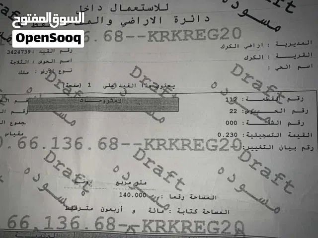 Residential Land for Sale in Al Karak Other