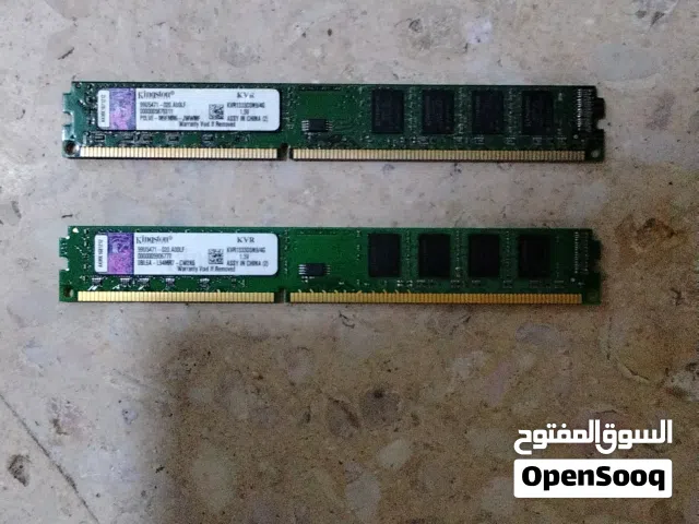 ram Kingston 8gb 2×4 ddr3 بحاله الوكاله ونوعيه نضيفه