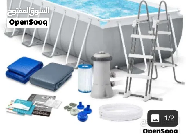 مسبح عائلي منزلي الحجم  INTEX 488×244×107 بهيكل فولاذي