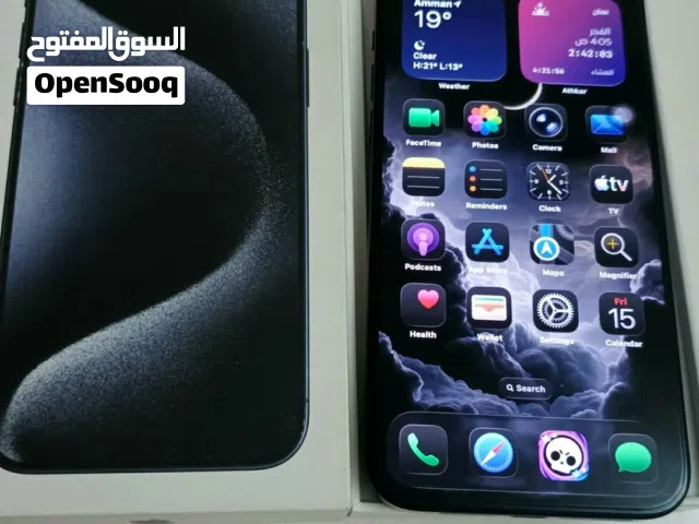 iPhone 15 pro max battery health 98% sim locked  ايفون 15 برو ماكس بحالة الوكالة مشفر خط