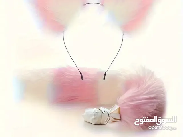 YJZQ Faux Furry Fox Cat Ears And Tail Set for Adults Halloween Cosplay Party Fluffy Headband Fancy D