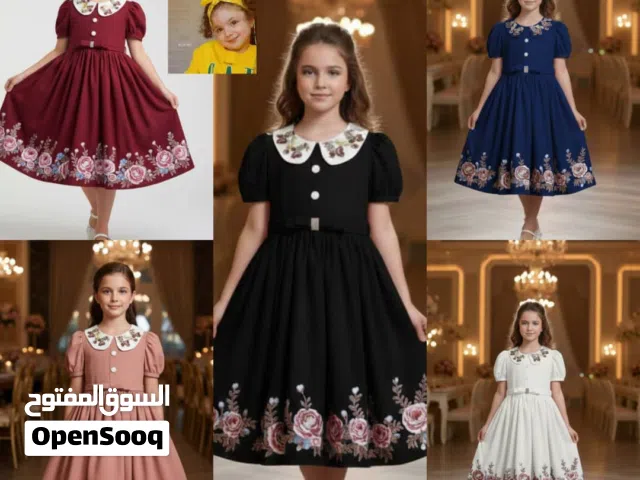 فستان بناتي كيوت من عمر 4 الا عمر 12 سنه