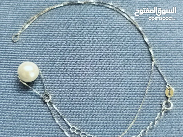 سلسال فضة 925 اصلي مع تعليقة لؤلؤ طبيعي مزارع