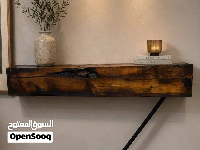 طاولة كونيول خشب طبيعي مع معدن