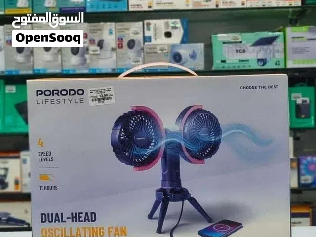Porodo Lifestyle Dual-Head Oscillating Fan in Muscat / Brand New