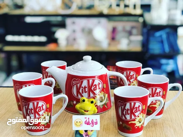 طقم ابريق مع 6 اكواب سيراميك