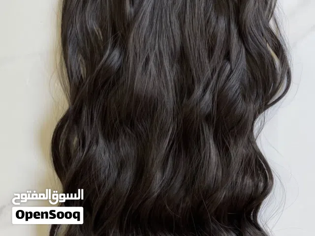 Long wavy clip-in hair extensions, 4 pcs, dark brown.  وصلات (اكستنشين) شعر كليب إن 4 قطع بني  مسود