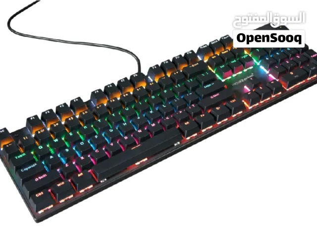 كيبورد سلكي ميكانيكي اصلي MICRO KINGDOM MK30 CARBON USB WIRED KEYBOARD BLUE SWITCH