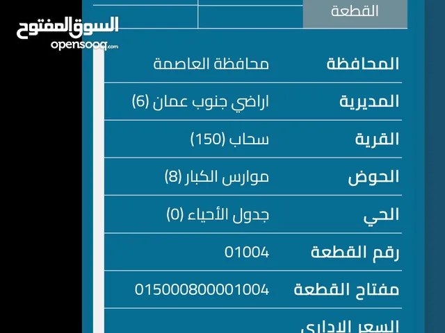 ارض للبيع في سحاب