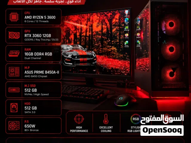 PC Gaming قوي  Ryzen 5 3600 + RTX 3060 12GB  جاهز للألعاب والتصميم