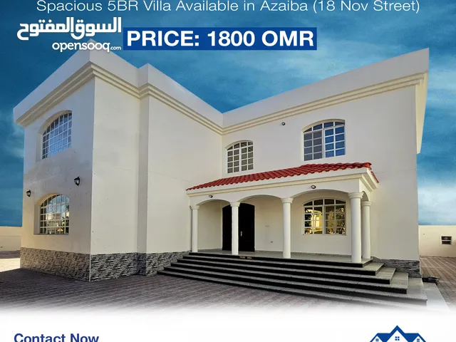 #REF1054    Spacious 5BR Villa Available for Rent in Azaiba (18 Nov Street)