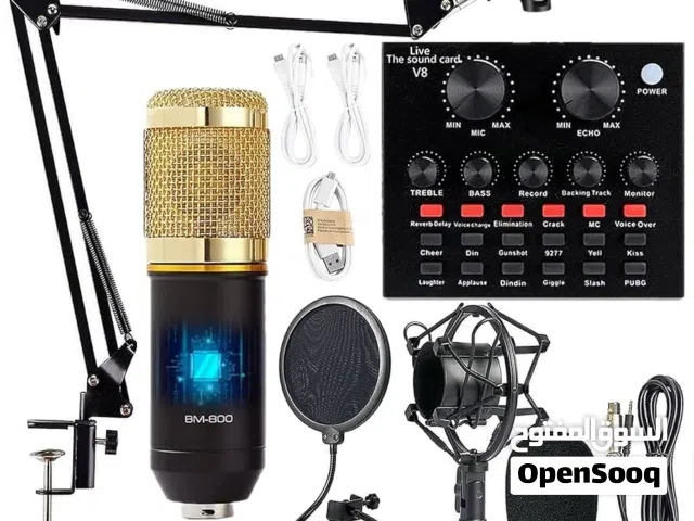 استوديو صوت أحترافي مع كرت الصوت والمايكروفون وكل الملحقات الاحترافية