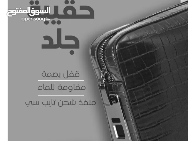 حقيبه جلد كوالتي عالي قفل بصمه مقاومه ماء منفذ شاحن
