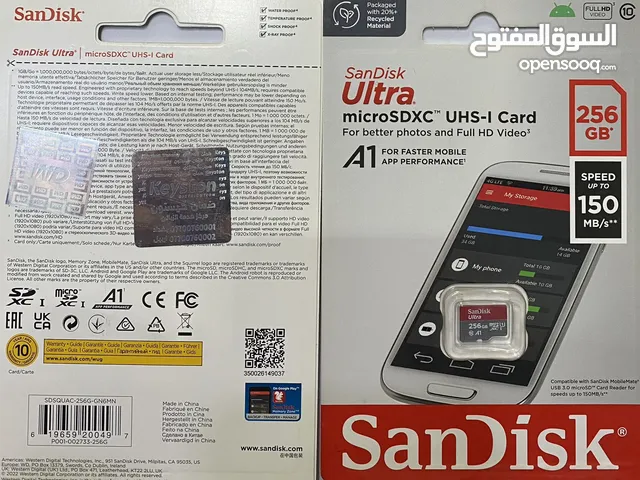 ذاكرة مايكرو أصلية نوع Sandisk 256 GB