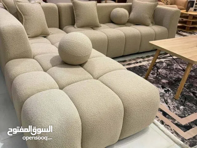 كورنر حرف L مع كنبة مزدوجة 9 مقاعد