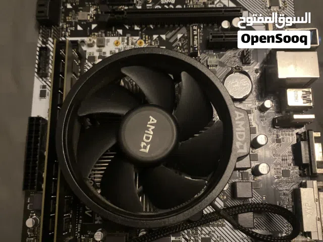 للبيع مذربورد b350 رامات ddr4 16 رايزن5 4500 مبرد هوائي amd