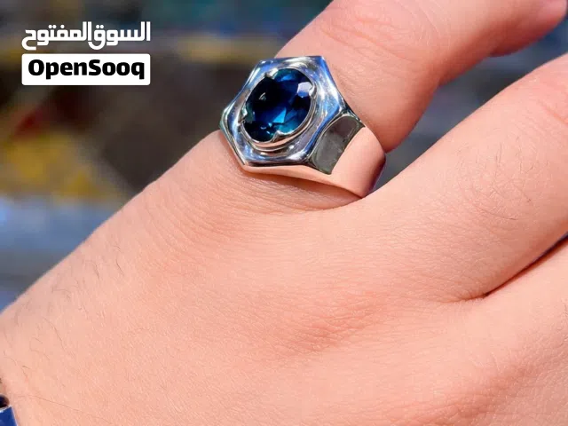 خاتم أنيق بحجر لندن توباز الطبيعي.. تابع الوصف