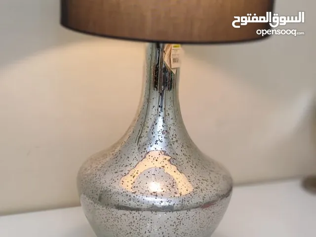 Elegant Silver Glass Table Lamp with Black Shade – Stylish Home Lighting Piece in Great Condition