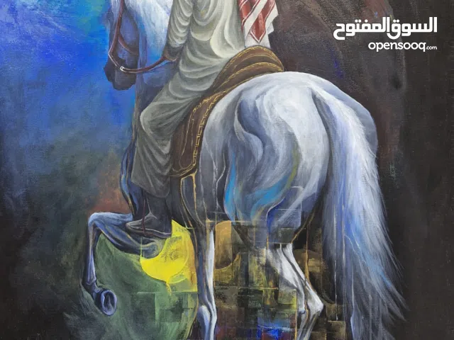 لوحة "البحرين في ظهري" - عمل فني يدوي إحترافي بتوقيع فنان بحريني، بمقاس 120×100