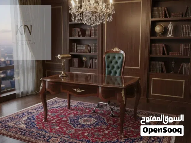 مكتب إداري/مكتب مدير خشب زان احمر مطعم بالنحاس/وزاري/فرنساوي/روماني/بايوه مقاس160سم ثاث مكتبي
