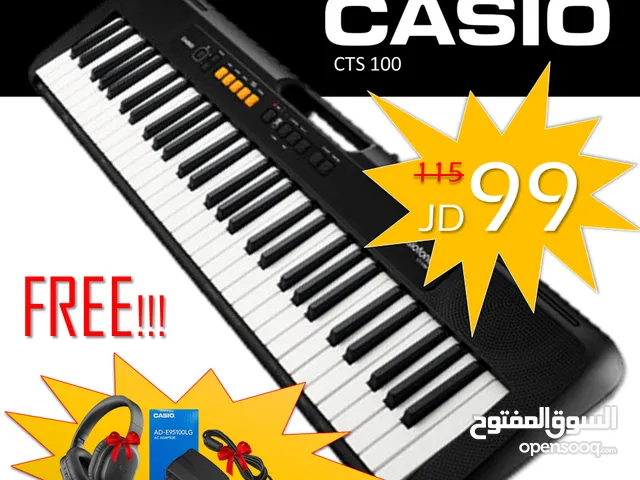 اورغ كاسيو Casio CT-S100 مكفول 4 سنوات من دكان بيانو مع المحول الاصلي وهيدفون وتوصيل مجاني