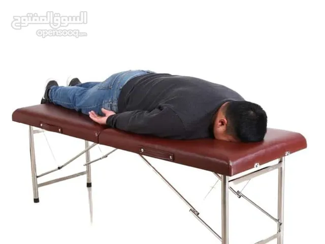 تخت للحجامه المنيوم اصلي ثقيل بتحمل وزن 120 ك