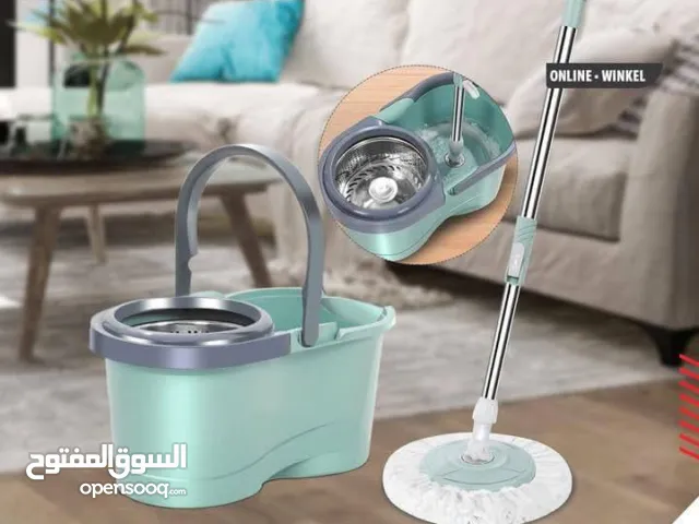 ممسحة دوارة مع سطل حوض ستانليس قابل للدوران  دعسه قدم لدوران العصاره .
