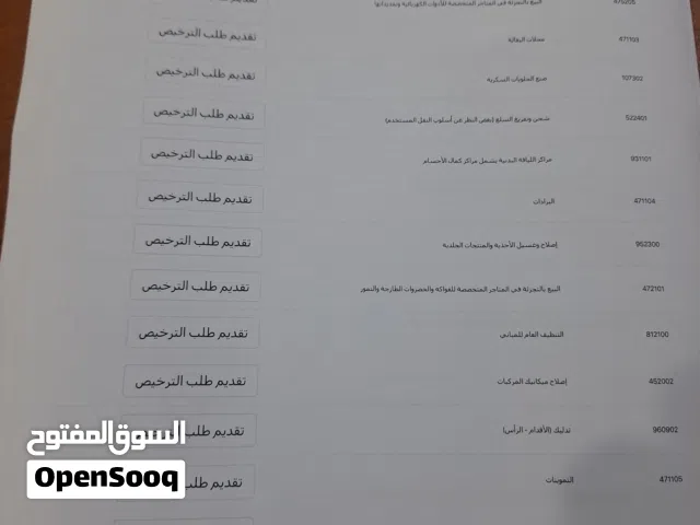 للبيع سجل تجاري قديم فيه أنشطه كثيره من 2007 حاليا لا يوجد فيه عمال ولا إلتزامات صافي تاجر فرد مطلوب