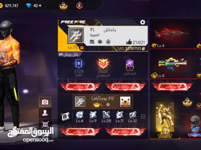 Free Fire Accounts and Characters for Sale in Zarqa