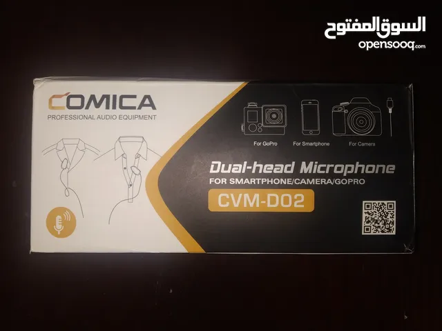 ميكروفون Comica CVM-D02 ثنائي الرأس مع مشبك ميكروفون مكثف متعدد الاتجاهات بطول 6 أمتار/19.7