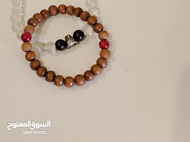 wood bead bracelet and clear bead bracelet