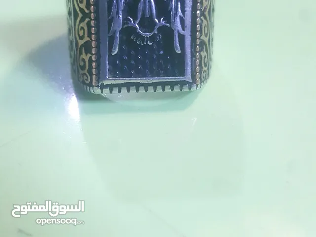 خاتم رجالي عثماني فضه 925 الجوانب مطلية بالذهب القياس 22