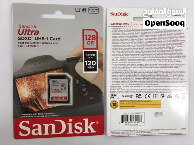 توفر كميه محدودة رام بسعات 128GB  سرعة قراءة 120MB Class 10 مثالية للفيديوهات والصور بجودة