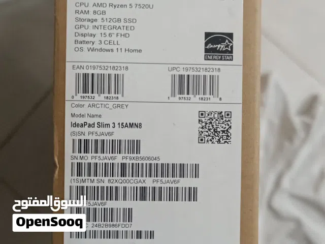 Model Name  IdeaPad Slim 3 15AMN8  (S)SN PF5JAV6F