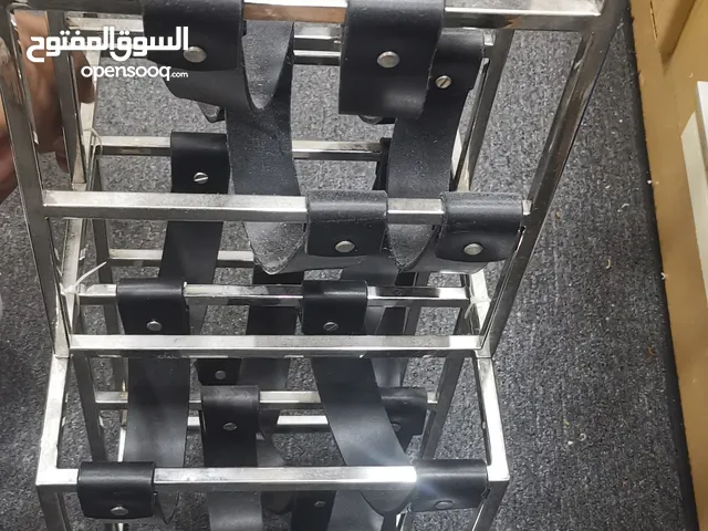 اثنين من رفوف 6 زجاجات فضي اللون، استعمال بسيط للبيع