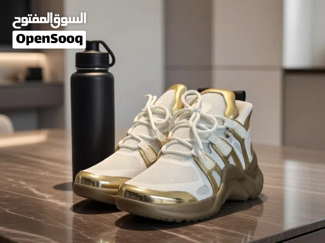 Luxury White & Gold Sneakers – Like New – Size 37– Ajman – COD Available – Urgent Sale