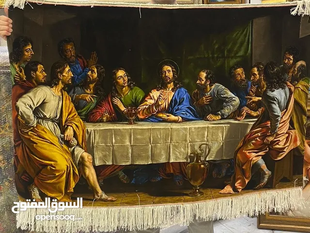 "سجادة حائط يدوية الصنع من الحرير، العشاء الأخير"