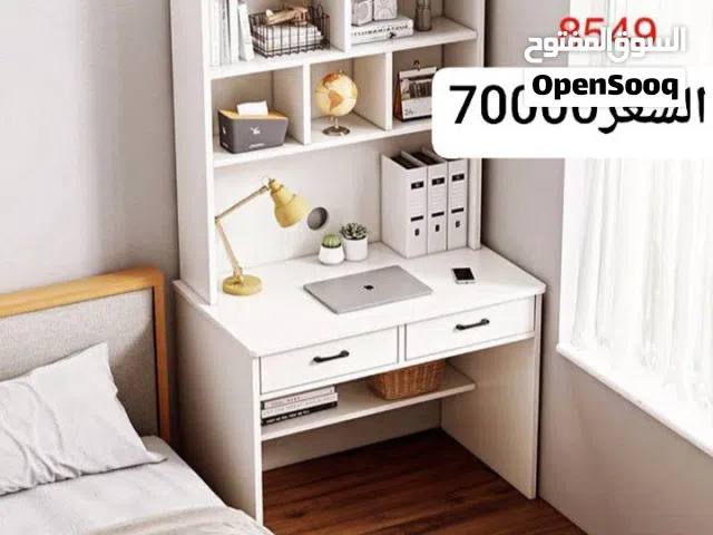مكتب خشبي (عرض 80سم) مع رفوف علوية عالية لترتيب الاغراض