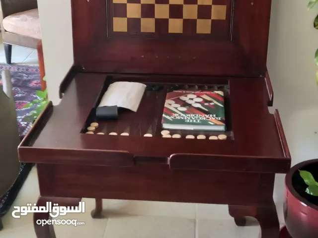 Elegant Wooden Games Table – Chess & Backgammon with Hidden Storage