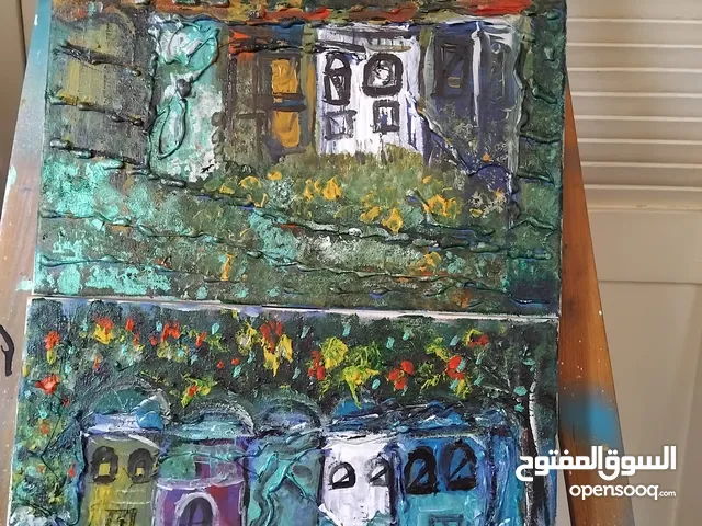 رسم زيتي على القماش يدويه