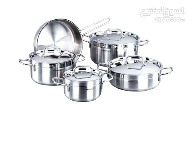 9 Piece Alfa Stainless steel Cookware Set Silver