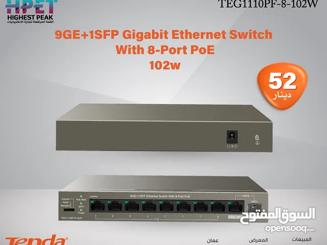 Tenda TEG1110PF-8-102W محول إيثرنت 9GE+1SFP مزود بـ 8 منافذ PoE