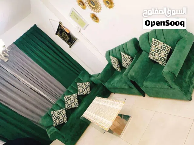 كنبات 6 أشخاص + طاولة + ستارة 6-seater sofas + table + curtain 99 OMR only
