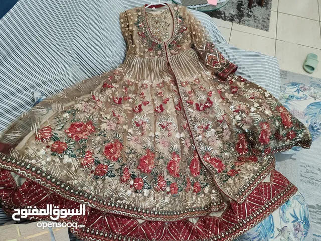 Pakistani Long double frock style dress with trouser and dupatta. Fully embroidred