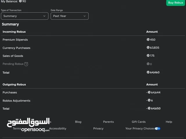 حساب روبلوكس للبيع
