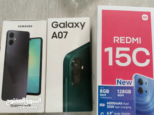 Mobile Galaxy 07 64G price 290 dt موبايل Galaxy 06 128 G price 320 dt Redmi15 c 128G price 430 dt