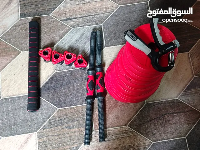 دمبلص وبار وزن 20 كيلو وقبضة يد مقاومة 60 كيلو