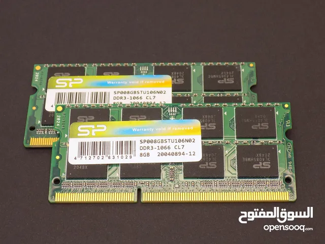 قطعتين رام 8 جيجا لابتوب DDR3 المجموع 16